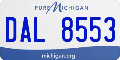 MI license plate DAL8553