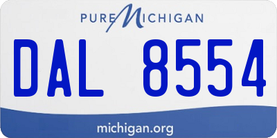 MI license plate DAL8554