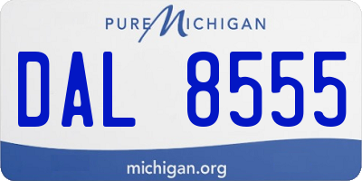 MI license plate DAL8555