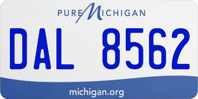 MI license plate DAL8562