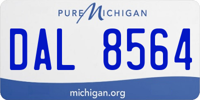 MI license plate DAL8564