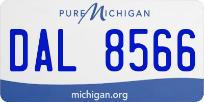 MI license plate DAL8566