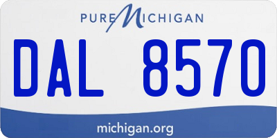MI license plate DAL8570