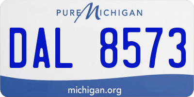 MI license plate DAL8573