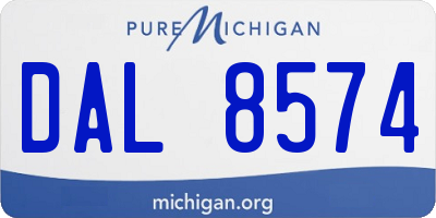 MI license plate DAL8574