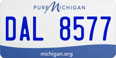 MI license plate DAL8577