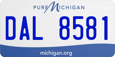 MI license plate DAL8581