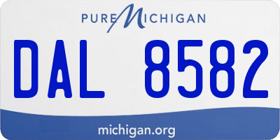 MI license plate DAL8582