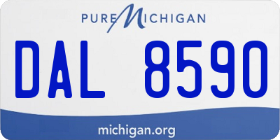 MI license plate DAL8590