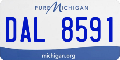 MI license plate DAL8591