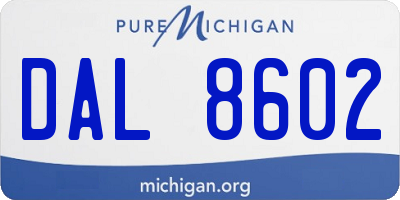 MI license plate DAL8602