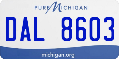 MI license plate DAL8603