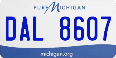 MI license plate DAL8607