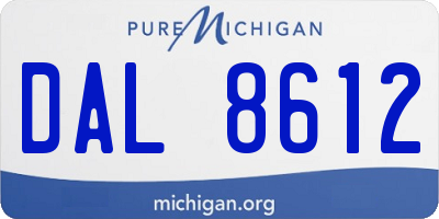 MI license plate DAL8612