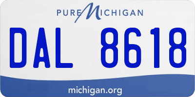 MI license plate DAL8618