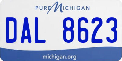 MI license plate DAL8623