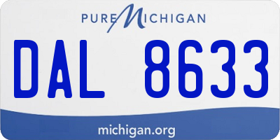 MI license plate DAL8633