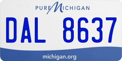 MI license plate DAL8637