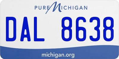 MI license plate DAL8638