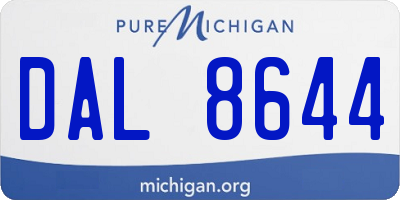 MI license plate DAL8644