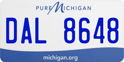 MI license plate DAL8648