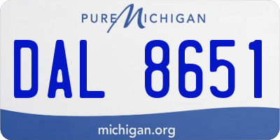 MI license plate DAL8651
