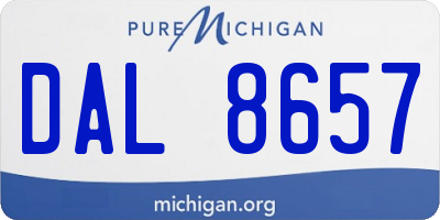 MI license plate DAL8657