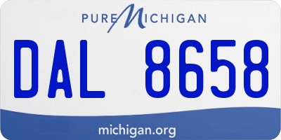 MI license plate DAL8658