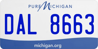 MI license plate DAL8663