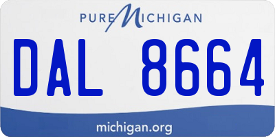 MI license plate DAL8664