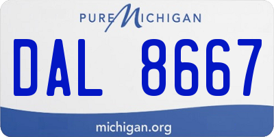 MI license plate DAL8667