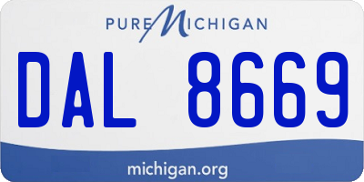 MI license plate DAL8669