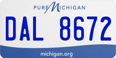 MI license plate DAL8672