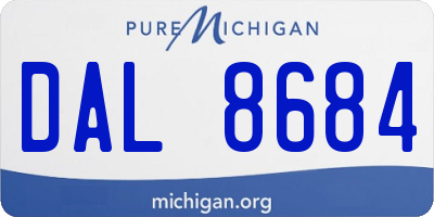 MI license plate DAL8684