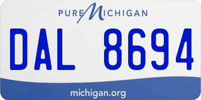 MI license plate DAL8694