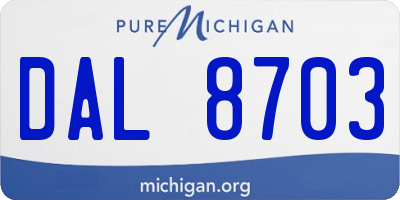 MI license plate DAL8703