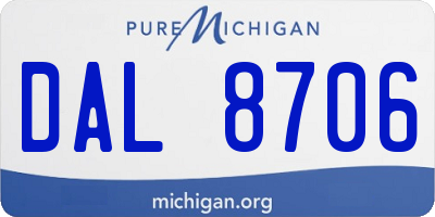 MI license plate DAL8706