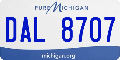 MI license plate DAL8707