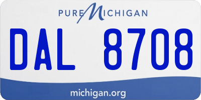 MI license plate DAL8708