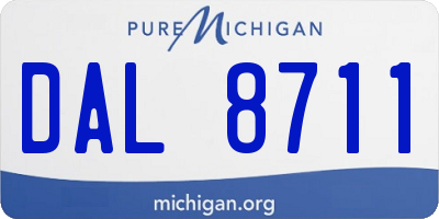 MI license plate DAL8711