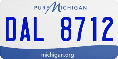 MI license plate DAL8712