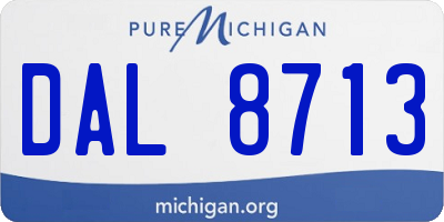 MI license plate DAL8713