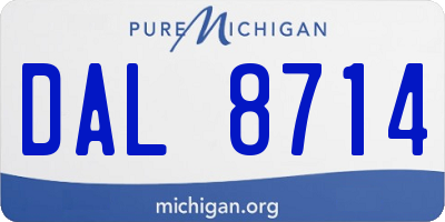 MI license plate DAL8714