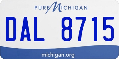 MI license plate DAL8715