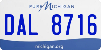 MI license plate DAL8716