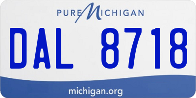 MI license plate DAL8718