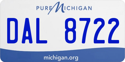 MI license plate DAL8722