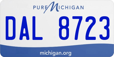 MI license plate DAL8723