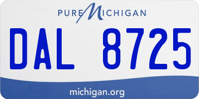 MI license plate DAL8725