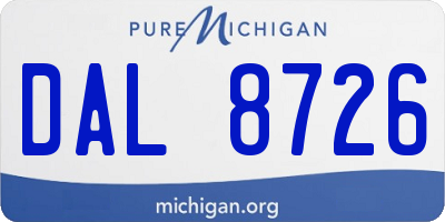 MI license plate DAL8726